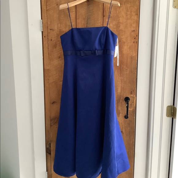 David’s bridal NEW Y2K cobalt blue bridesmaid prom dress - Picture 1 of 4